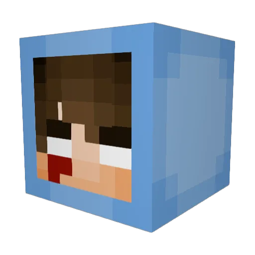 YIHIO Minecraft avatar head, 3D render