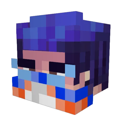 YIJIO Minecraft avatar head, 3D render