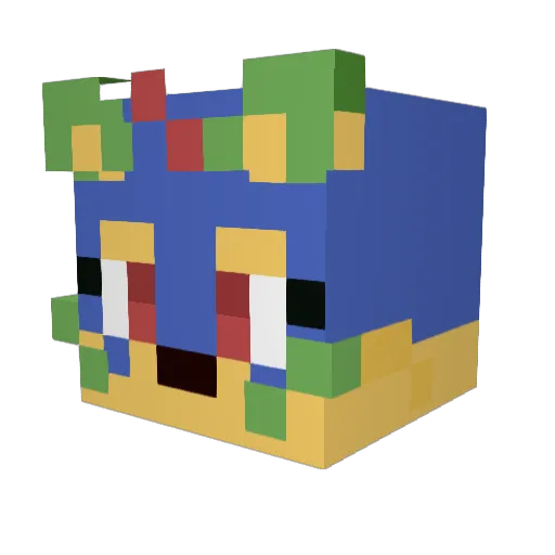 YJ98 Minecraft avatar head, 3D render