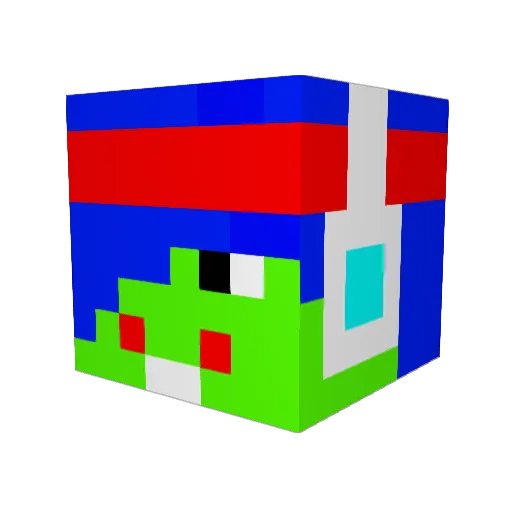 YJPower Minecraft avatar head, 3D render