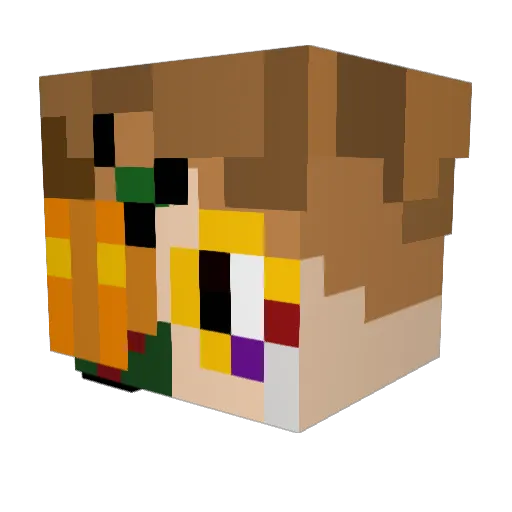 YKBoots Minecraft avatar head, 3D render