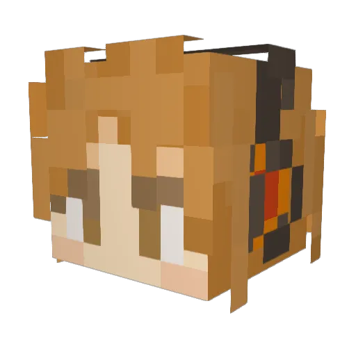 YKORGAN Minecraft avatar head, 3D render
