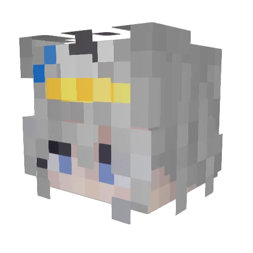 YK_ZiYou Minecraft avatar head, 3D render