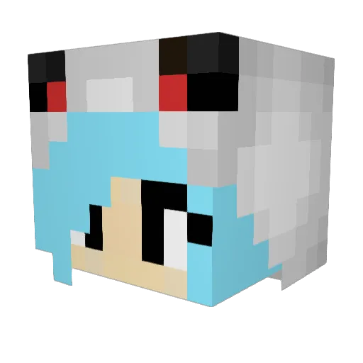 YK_raina Minecraft avatar head, 3D render