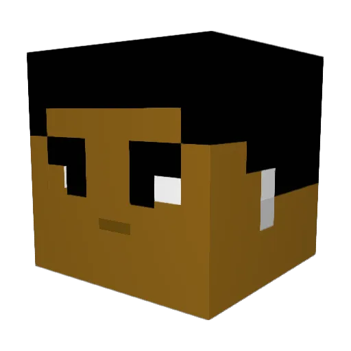 YKvon Minecraft avatar head, 3D render