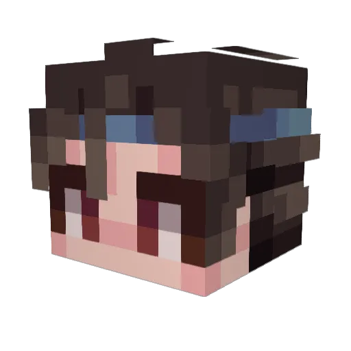 YLNsama Minecraft avatar head, 3D render