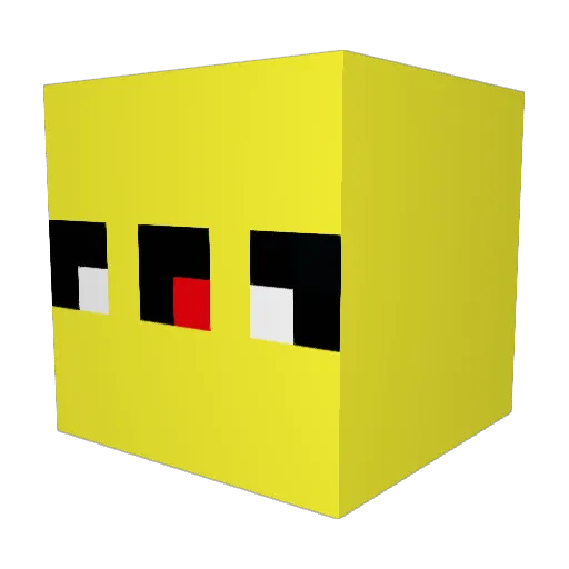 YLS05 Minecraft avatar head, 3D render
