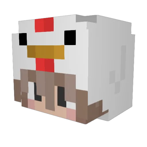 YLeLe Minecraft avatar head, 3D render