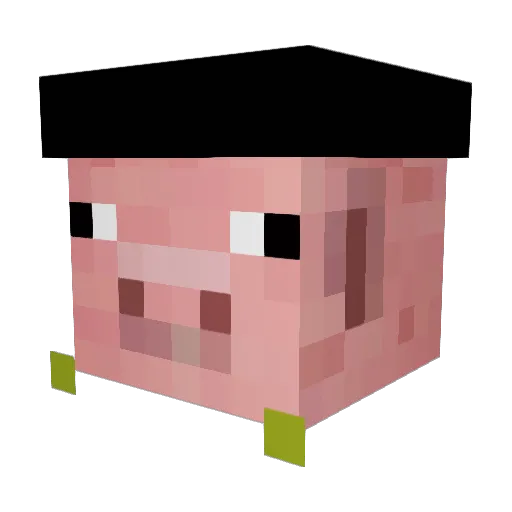 YM128 Minecraft avatar head, 3D render