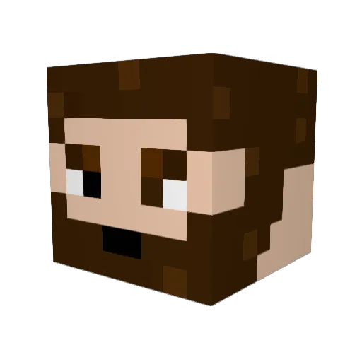 YMD Minecraft avatar head, 3D render