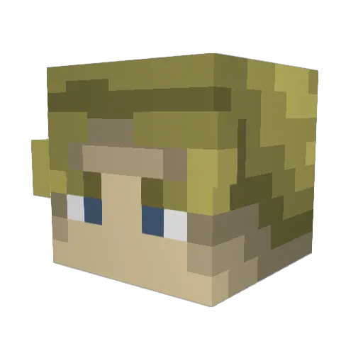 YMF1ST Minecraft avatar head, 3D render