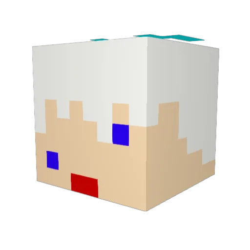 YMK3 Minecraft avatar head, 3D render