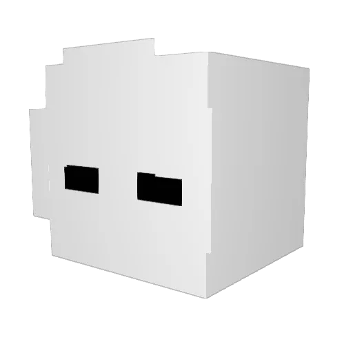 YMLys Minecraft avatar head, 3D render