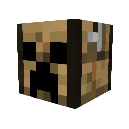 YMM Minecraft avatar head, 3D render