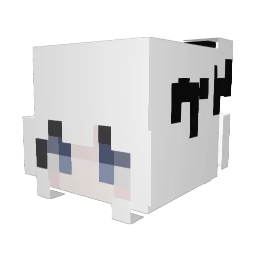 YMN414 Minecraft avatar head, 3D render