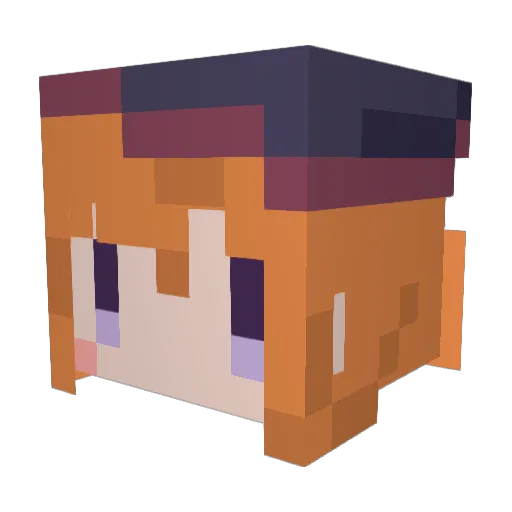 YMSK58 Minecraft avatar head, 3D render