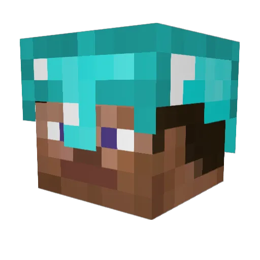 YMXSL Minecraft avatar head, 3D render