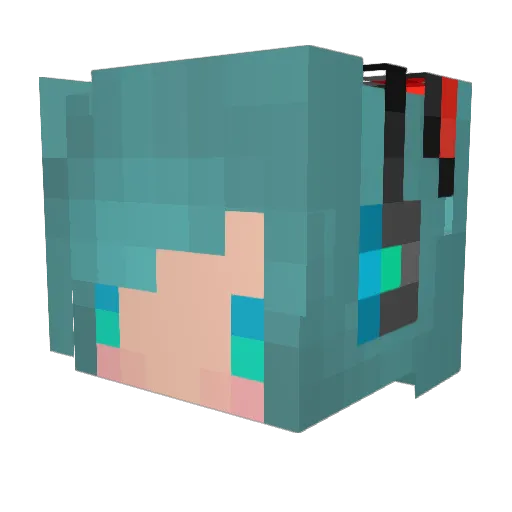 YM_39 Minecraft avatar head, 3D render
