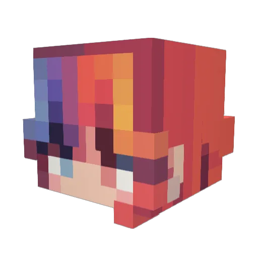 YNWEN Minecraft avatar head, 3D render