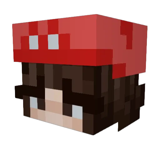 YNW_Melly Minecraft avatar head, 3D render