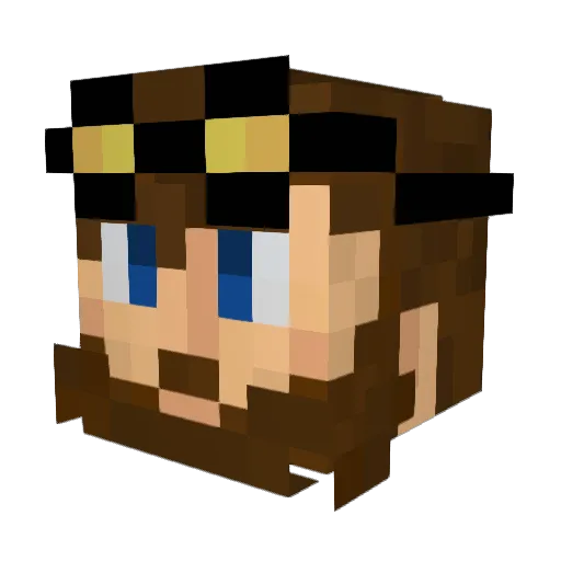 YNW_RASPOUTINE Minecraft avatar head, 3D render