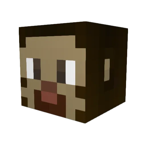 YO15930 Minecraft avatar head, 3D render