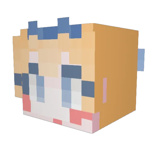 YOLO_Min Minecraft avatar head, 3D render