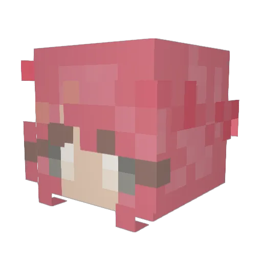 YONAHA Minecraft avatar head, 3D render