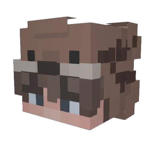 YORU_NEKO Minecraft avatar head, 3D render