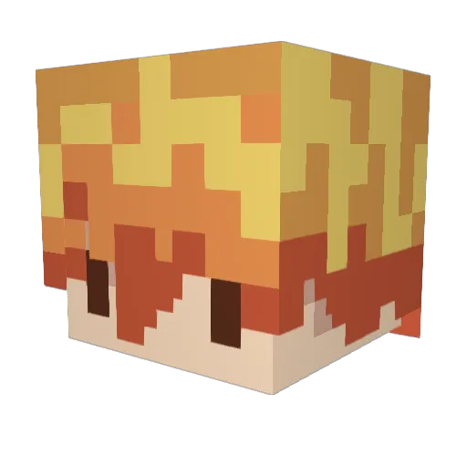 YO_MESH Minecraft avatar head, 3D render