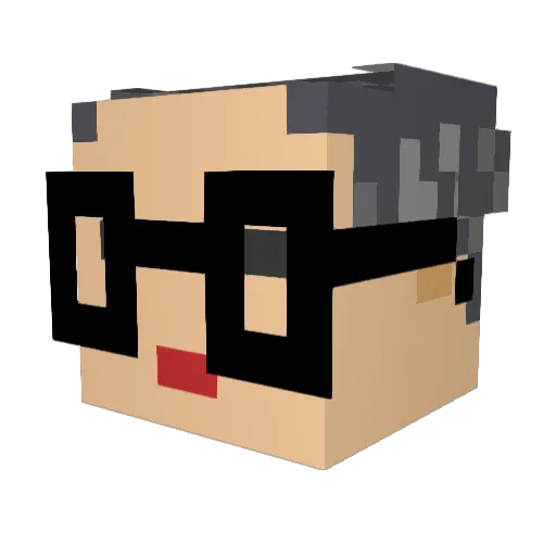 YOk128 Minecraft avatar head, 3D render