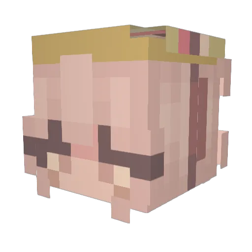 YOpesert Minecraft avatar head, 3D render