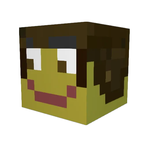 YOshi2_0 Minecraft avatar head, 3D render