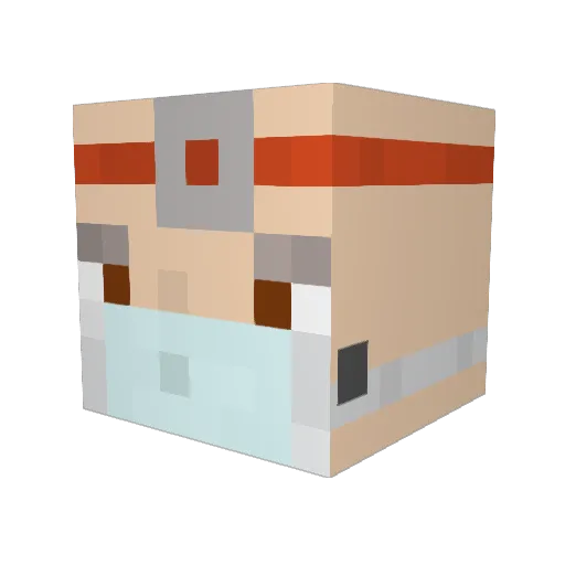 YRGUERA Minecraft avatar head, 3D render