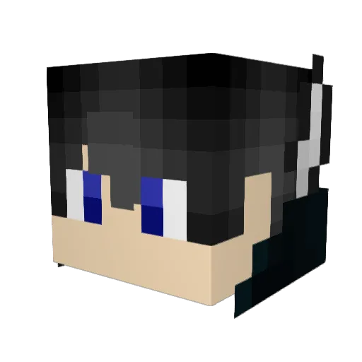 YRJSJ_Blue Minecraft avatar head, 3D render