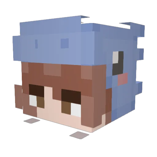 YSHYUN Minecraft avatar head, 3D render