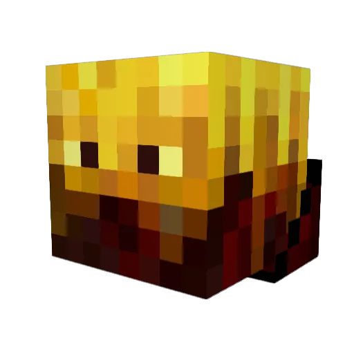 YSL1629 Minecraft avatar head, 3D render