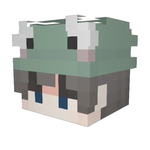 YTCHA Minecraft avatar head, 3D render
