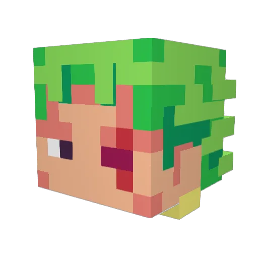 YT_Fenyx Minecraft avatar head, 3D render