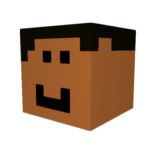 YT_GianGan Minecraft avatar head, 3D render