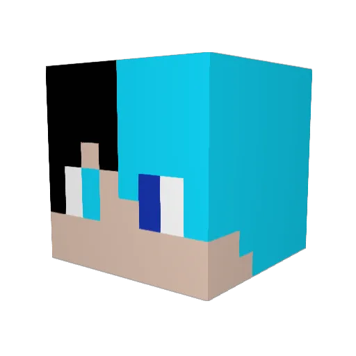 YT_KAI_TW Minecraft avatar head, 3D render