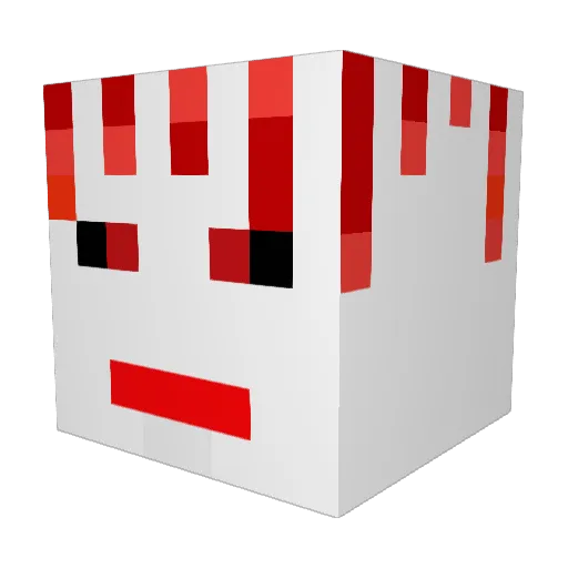 YT_Klown Minecraft avatar head, 3D render