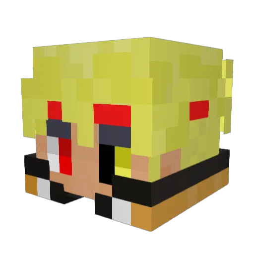 YT_MHqwq Minecraft avatar head, 3D render
