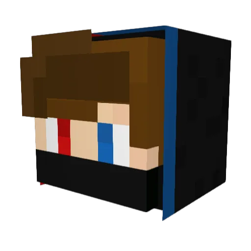 YT_Mashu Minecraft avatar head, 3D render