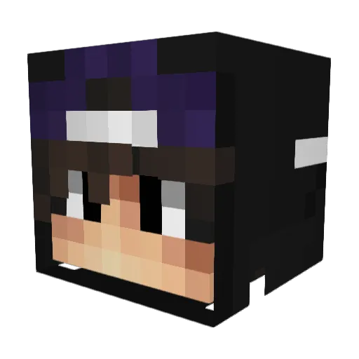 YT_NALOX Minecraft avatar head, 3D render