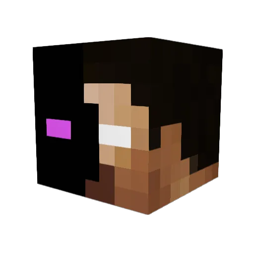 YT_SILVER Minecraft avatar head, 3D render
