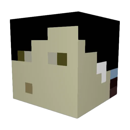YT_SeanGaming Minecraft avatar head, 3D render