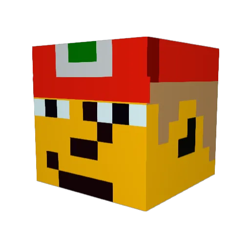 YT_dark_glitchy Minecraft avatar head, 3D render
