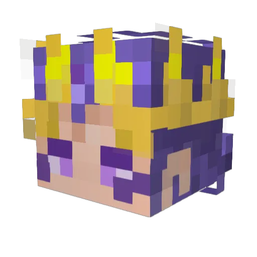 YT_lanan Minecraft avatar head, 3D render