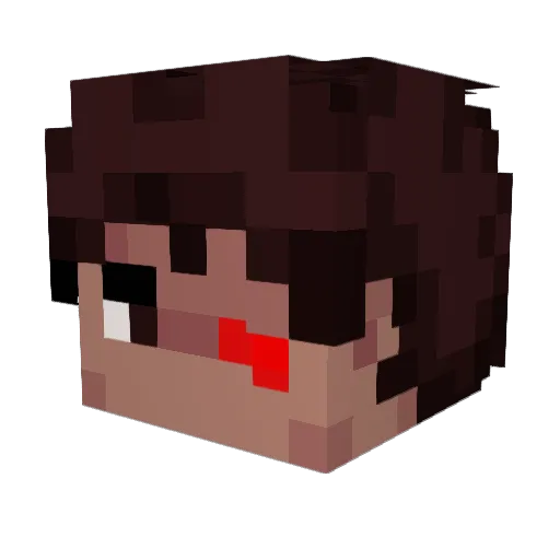YTives Minecraft avatar head, 3D render